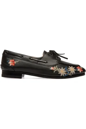 Bally Floral-embroidered mocassin