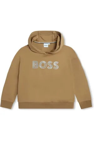 HUGO BOSS Logo-embossed jersey hoodie