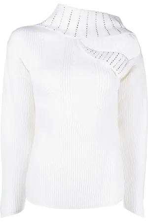 GENNY Rhinestone-embellishment cut-out-detail wool jumper