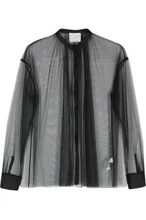 FORTE FORTE Raw-cut mesh shirt