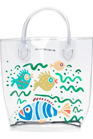 10 CORSO COMO Large fish-print transparent tote bag