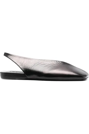 Jil Sander Asymmetric-toe leather ballerina shoes