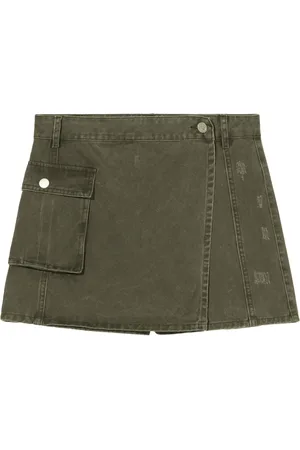 B+AB Distressed-effect panelled shorts