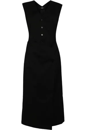 GOEN.J Layered cropped front vest panel dress