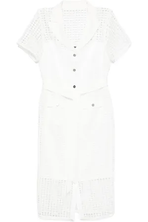 DKNY Grid-pattern midi dress