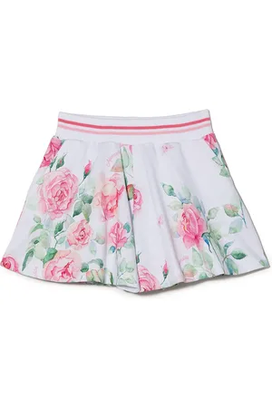 MONNALISA Rose-print flared mini dress