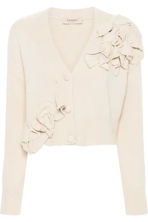 Twin-Set Floral-appliqu?? cardigan