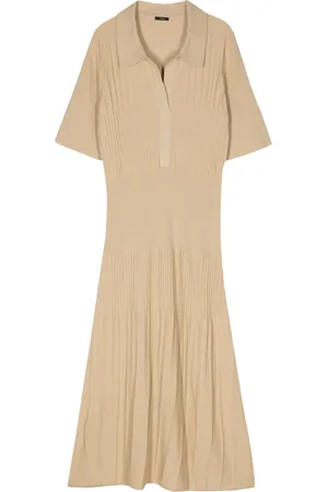 Joseph Split-neck wool midi dress