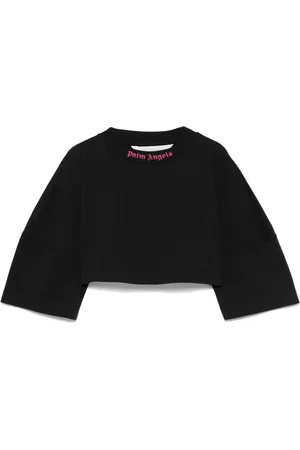 Palm Angels Logo-print cropped T-shirt