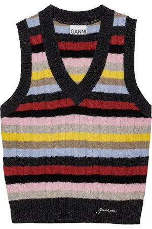 Ganni Striped knitted top