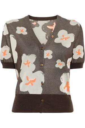 JNBY Floral intarsia-knit cotton-blend cardigan