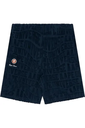 A Bathing Ape Monogram-pattern terry-cloth shorts
