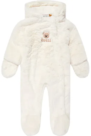 Guess Logo-appliqu?? faux fur babygrow