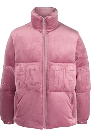 GCDS Logo-embossed velvet jacket