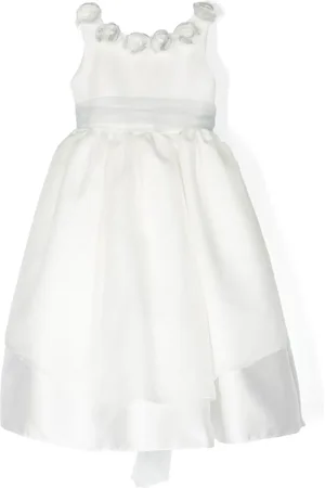 LA STUPENDERIA Floral appliqu?? silk satin dress
