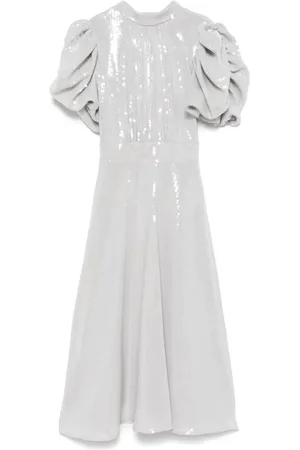 ROTATE Sequined puff-sleeve midi dress