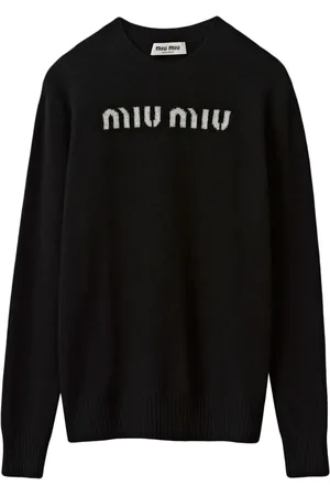 Miu Miu Logo-jacquard cashmere jumper