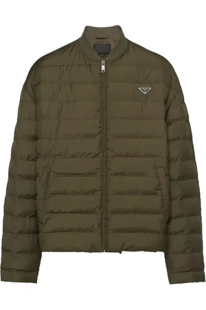 Prada Enamel-logo quilted down jacket