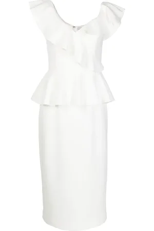 Rebecca Vallance Grace ruffle-trim midi dress