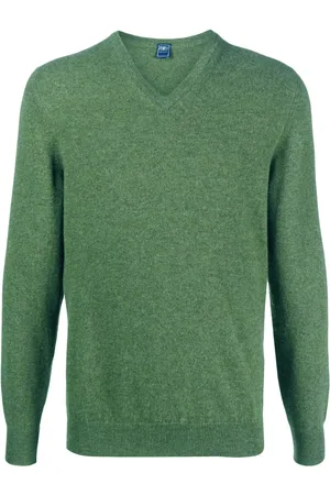 FEDELI V-neck.cashmere jumper