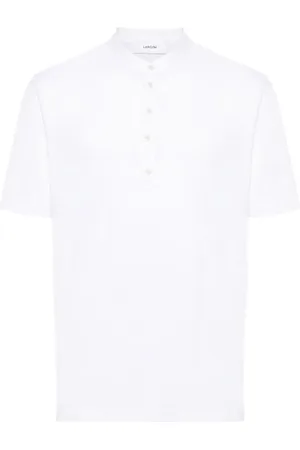 LARDINI Mock-neck linen T-shirt