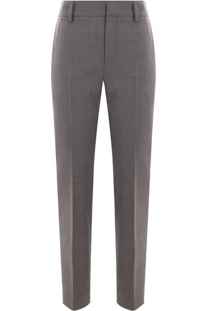 Brunello Cucinelli M??lange-effect tailored trousers