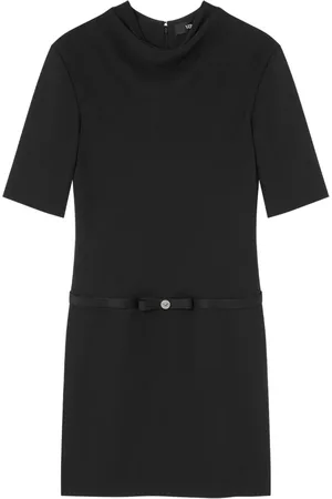VERSACE Draped-neck mini dress