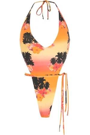 AMIR SLAMA Ilha de Hibiscus high-leg swimsuit