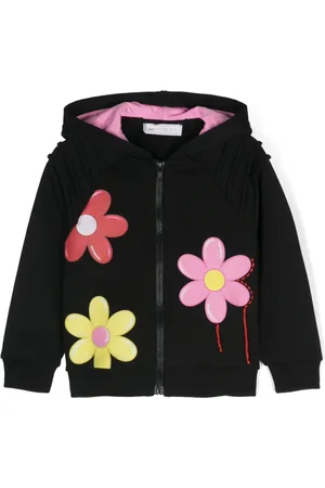 MONNALISA Floral-print zipped hoodie