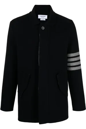 Thom Browne Stripe-detailing wool blend cardi-coat