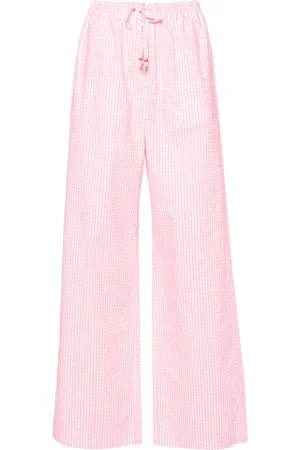 FORTE FORTE Gingham-check wide-leg trousers