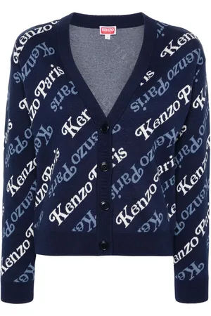 Kenzo Verdy intarsia-logo cropped cardigan