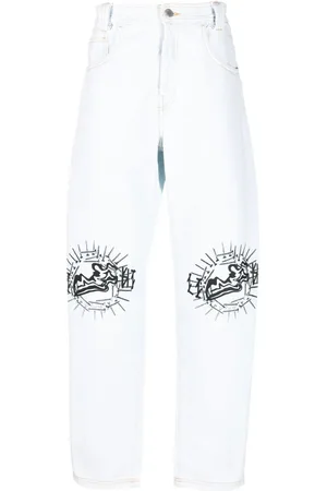 44 Label Group Graphic-print straight-leg jeans