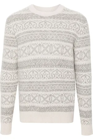 ELEVENTY Fair isle intarsia knit sweater