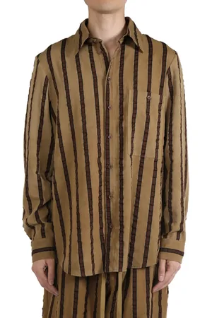 UMA WANG Striped tab shirt