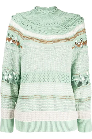 MAME KUROGOUCHI Open-knit high-neck sweatshirt