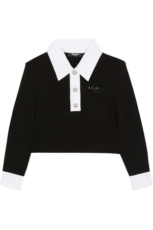 Balmain Contrasting-collar polo sweatshirt