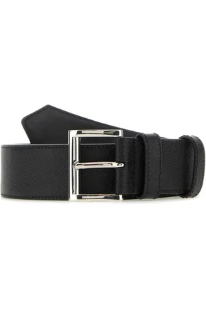 Prada Triangle-logo Saffiano leather belt