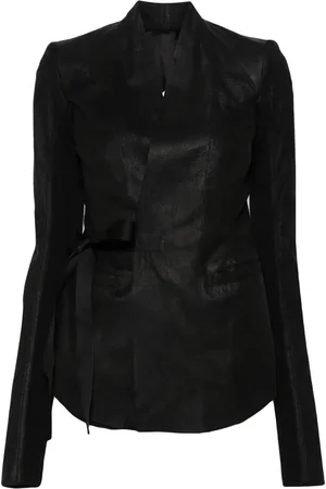 Rick Owens Cracked-effect leather jacket