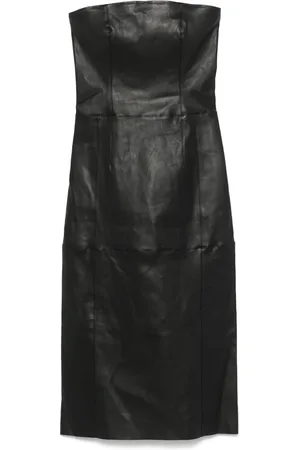 Maje Bustier leather midi dress