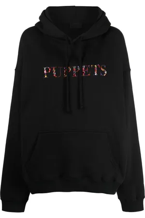 Puppets and Puppets Crystal-embellished cotton-blend hoodie