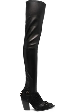 HARDOT Fringed-panel thigh boots