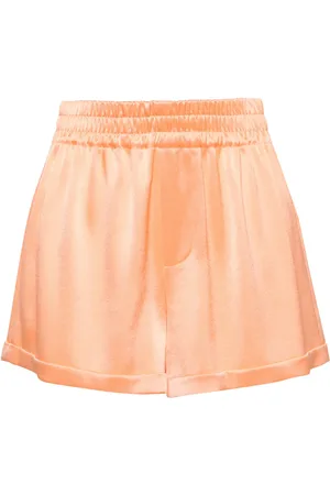 ALICE+OLIVIA Richie Cuffed satin boxer shorts