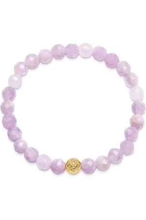 Nialaya Logo-bead amethyst stone bracelet