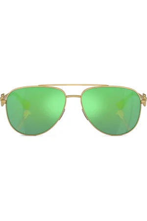 VERSACE Pilot-frame mirrored lenses sunglasses