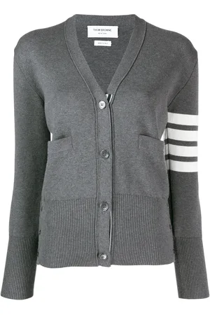 Thom Browne 4-Bar crepe V-neck cardigan