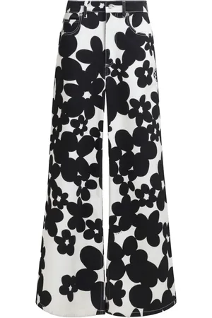 Marni Floral-print flared trousers