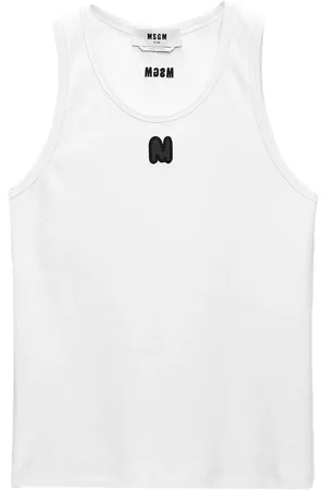 Msgm Logo-appliqu??d ribbed tank top