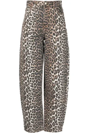 Ganni Leopard-print tapered jeans