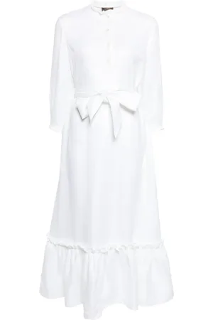 N.PEAL Iris ruffled linen dress